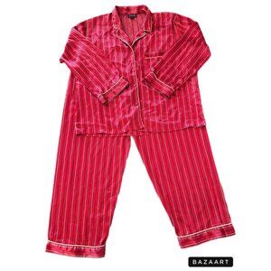 Satin Pajamas Red Striped Jones New York